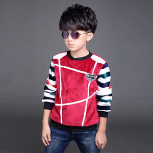 Boys Thick Warm Sweatershirt Children T-shirts Kids Long-sleeved Tops Tee Shirts Teenager Girls Clothes T Shirts 2017 New