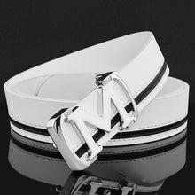 Load image into Gallery viewer, Casual white  mens belt  M  genuine leather belt fashion luxury brand