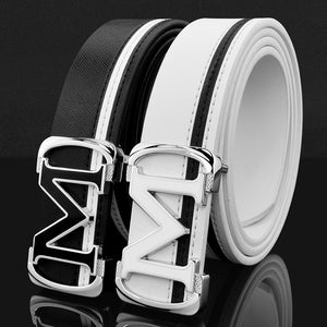 Casual white  mens belt  M  genuine leather belt fashion luxury brand