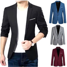 Load image into Gallery viewer, Charm Men&#39;s Casual Slim Fit One Button Suit Blazer Fashion New Stylish Formal Coat Jacket Tops