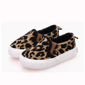 Children Shoes Autumn Boys Girls Casual Shoes Fashion Leopard Canvas Kids Sneakers Soft Sole Comfortable Toddler Baby Shoes