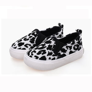 Children Shoes Autumn Boys Girls Casual Shoes Fashion Leopard Canvas Kids Sneakers Soft Sole Comfortable Toddler Baby Shoes