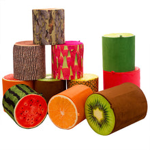 Load image into Gallery viewer, Creative models 3D fruit seat cushion stool children&#39;s cartoon toy round short plush heightening stool a generation