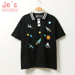 Cute Pink Harajuku Printed T Shirt Kawaii Cartoon Tee Tops 2018 Ladies Fashion Character Kawaii Cute T-shirt Women Clothing