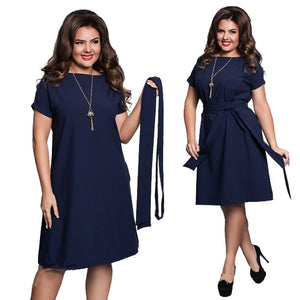 Elegant Sexy Chiffon Summer Women Dresses Big Size Dress 2018 Plus Size Women Clothing L-6xl Dress Casual O-neck Bodycon Dress