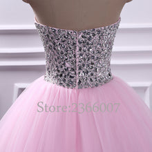 Load image into Gallery viewer, Elegant strapless Beaded  prom dresses 2017 Sweetheart Ball Gown princess style Tulle prom dress 2018 Custom made evening Gowns