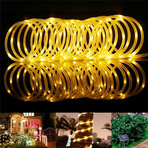 Explosion models solar lights string copper line rainbow tube lights outdoor 100LED Christmas lights garden decoration lights