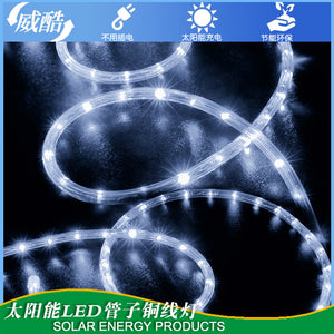 Explosion models solar lights string copper line rainbow tube lights outdoor 100LED Christmas lights garden decoration lights