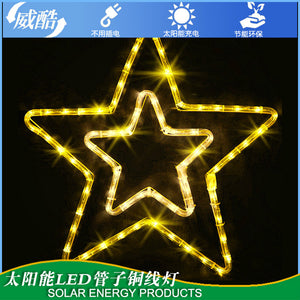 Explosion models solar lights string copper line rainbow tube lights outdoor 100LED Christmas lights garden decoration lights