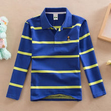 Load image into Gallery viewer, Famli Teen Boys 3Y-16Y Polo Shirt Kids Spring Autumn Fashion Long Sleeve Striped Cotton T-shirt Children Boys Tee Top 14 16