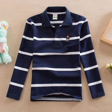 Load image into Gallery viewer, Famli Teen Boys 3Y-16Y Polo Shirt Kids Spring Autumn Fashion Long Sleeve Striped Cotton T-shirt Children Boys Tee Top 14 16