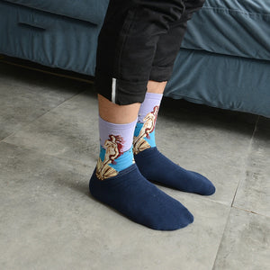 Fashion 19 Patterns Cotton Famous Painting Printed Character Harajuku Design Women Men Art Socks Clothing Accessories