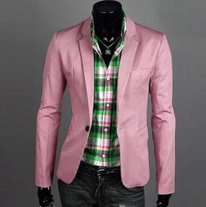 New Spring Autumn Clothing Candy Colors Blazer masculino Casual  Slim Fit Wild terno Men's Suit Jacket