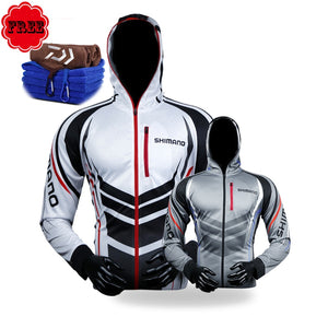 Fishing Clothing Hooded Men Jacket Quick-Drying Coat Fishing Shirt For Hiking Cycling Fishing Clothes Pesca Free Gift
