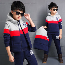 Load image into Gallery viewer, Full Sleeve Jacket Coat Tops + Pants Boys Girls Clothes 2PCS Autumn Spring Kids Clothes Hooded Children Kids Boys Clothing Set