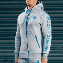 Load image into Gallery viewer, CozyFit Hoodie - Grey &amp; Blue