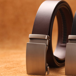 Genuine Cow Leather Automatic Belt For Men Formal Automatic Buckle