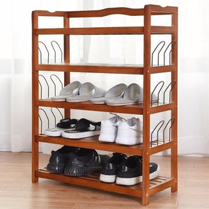 5-Tier Wooden Shoe Rack Shelf Storage