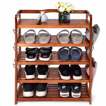 Load image into Gallery viewer, 5-Tier Wooden Shoe Rack Shelf Storage