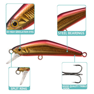 New Fishing Lure Lifelike Crankbait 3.8cm 1.6G Minnow Lures Artificial Hard Baits Swimbait Sinking Wobblers For Pike Bass Trout