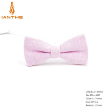 Load image into Gallery viewer, Brand New Men Bow Tie Cotton Kids Casual Butterfly Cravat Red Blue Pink Solid Bowtie Tuxedo Bows Male Parents Chlidren Butterfly