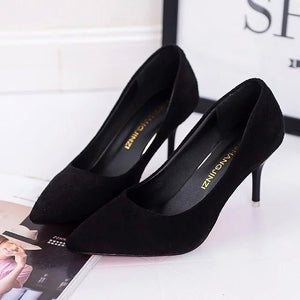 Women's Shoes Large Size Boats Shoes Woman High Heels Wedding Shoes Pumps zapatos mujer 2020 Thick Heels ladies shoes Black Red