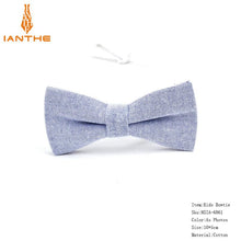 Load image into Gallery viewer, Brand New Men Bow Tie Cotton Kids Casual Butterfly Cravat Red Blue Pink Solid Bowtie Tuxedo Bows Male Parents Chlidren Butterfly