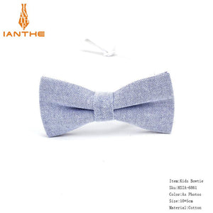 Brand New Men Bow Tie Cotton Kids Casual Butterfly Cravat Red Blue Pink Solid Bowtie Tuxedo Bows Male Parents Chlidren Butterfly