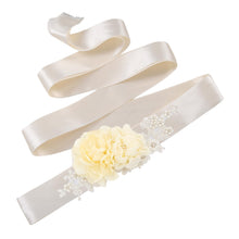 Load image into Gallery viewer, S172 New Ivory Flowers Wedding Belts Bridal Sash Bride Bridesmaid Dress Accessories Women Prom Party Dress Evening Dresses Belt