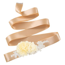 Load image into Gallery viewer, S172 New Ivory Flowers Wedding Belts Bridal Sash Bride Bridesmaid Dress Accessories Women Prom Party Dress Evening Dresses Belt