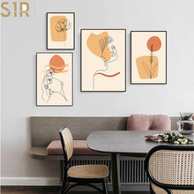 Load image into Gallery viewer, Fashion Abstract Women Body Line Art Paintings Yoga Girl Canvas Print Sexy Lady Poster Minimalist Drawing Pictures Bedroom