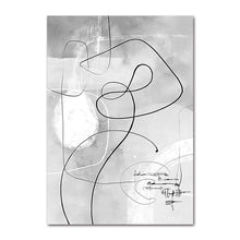 Load image into Gallery viewer, Nordic Black White Retro Fashion Women Wall Art Canvas Poster Abstract Kiss Matisse Line Print Painting Botanical Leaves Picture 1