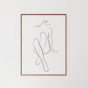 Bedroom Wall Decor Canvas Painting Get Naked Sign Canvas Art Poster One Line Sexy Woman Drawing Canvas Picture Fashion Painting