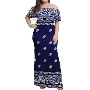 Women's Party Clothing One Shoulder Dresses Plus Size Sexy vintage Long Dresses Print On Demand Bandana Print dress Style 1