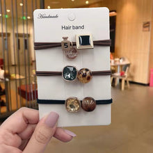 Load image into Gallery viewer, Hair Bands Combination Female Rubber Band Line Elastic Hair Band Rope Simple Retro Star Leopard Print Ponytail Female