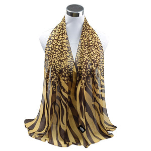 Long Chiffon Silk scarves 1PC 50*160cm Sexy Design Leopard  Zebra Line Print Woman Lady scarves Muffler P5A16274