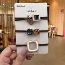 Load image into Gallery viewer, Hair Bands Combination Female Rubber Band Line Elastic Hair Band Rope Simple Retro Star Leopard Print Ponytail Female