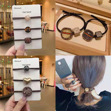 Load image into Gallery viewer, Hair Bands Combination Female Rubber Band Line Elastic Hair Band Rope Simple Retro Star Leopard Print Ponytail Female
