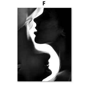 Black White Fashion Woman Abstract Lines Wall Art Canvas Painting Nordic Posters And Prints Wall Pictures For Living Room Decor