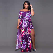 Load image into Gallery viewer, European and American Plus Size Women&#39;s Digital Printing One-Piece Split European and American Dress
