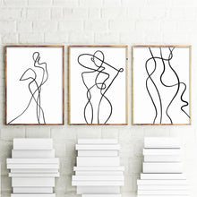 Load image into Gallery viewer, Abstract Line Body Art Fashion Sexy Woman Wall Art Canvas Painting Nordic Posters and Prints Wall Pictures for Living Room Decor