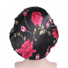 Load image into Gallery viewer, New Fshion Colorful Night Cap Wide Brim High Elastic Headband Shower Chemotherapy Cap Satin Lined Bonnet Bonnet Hat Wholesale