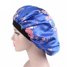 Load image into Gallery viewer, New Fshion Colorful Night Cap Wide Brim High Elastic Headband Shower Chemotherapy Cap Satin Lined Bonnet Bonnet Hat Wholesale