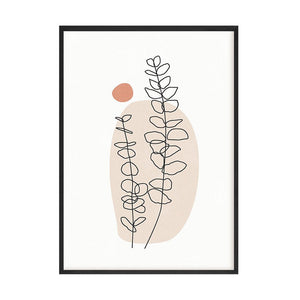 Line Art Plant Canvas Painting Girl Back view Posters And Prints Fashion Woman Wall Art Boho Style Picture For Living Room Decor