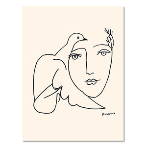 Matissewall Art Fashion Girl Canvas Poster Abstract Woman  Line Artwork Painting Wall Pictures for Living Room Wall Art Decor