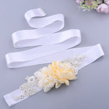 Load image into Gallery viewer, S172 New Ivory Flowers Wedding Belts Bridal Sash Bride Bridesmaid Dress Accessories Women Prom Party Dress Evening Dresses Belt