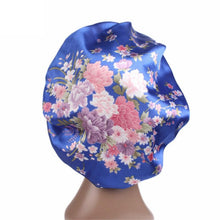 Load image into Gallery viewer, New Fshion Colorful Night Cap Wide Brim High Elastic Headband Shower Chemotherapy Cap Satin Lined Bonnet Bonnet Hat Wholesale