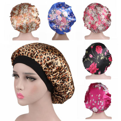 New Fshion Colorful Night Cap Wide Brim High Elastic Headband Shower Chemotherapy Cap Satin Lined Bonnet Bonnet Hat Wholesale