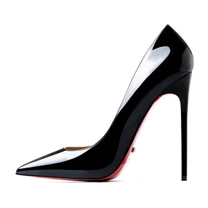 Red Bottom Shoes Genuine Leather Women Sexy Pumps Fashion Black Nude Bright High Heeled Shoes Stilettos Lady Evening Dress Shoe