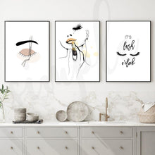 Load image into Gallery viewer, Lipstick Fashion Line Woman Poster Line Eyebrow It Is Last O&#39;clock Print on Canvas Art Modern Image Living Room Girl Home Decor